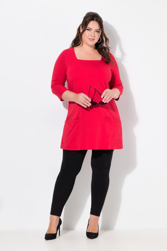 Patch Pocket 3/4 Sleeve Knit Tunic