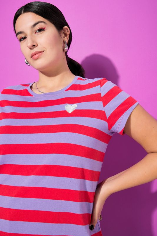 T-shirt, classic shape, stripes, half sleeves