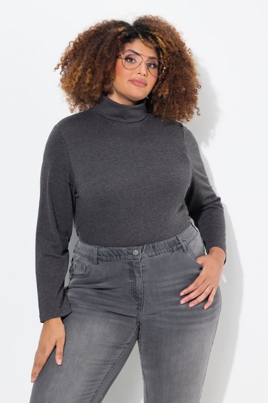 Блуза с поло яка и дълъг ръкав