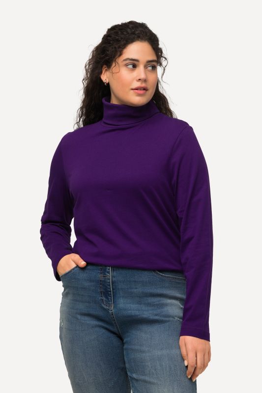 Блуза с поло яка и дълъг ръкав