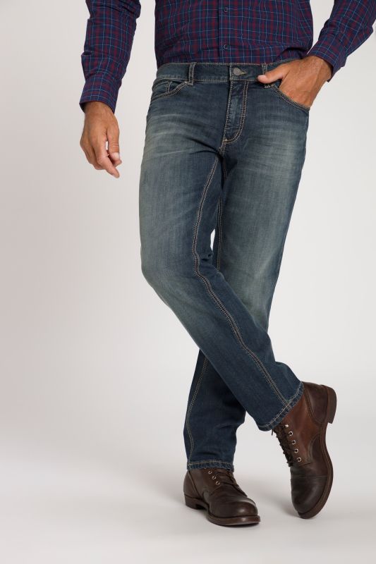 Super Stretch Used Look 5 Pocket Straight Fit Denim Jeans