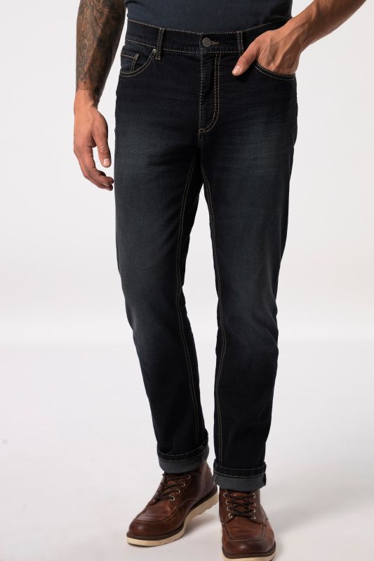 Super Stretch Used Look 5 Pocket Straight Fit Denim Jeans