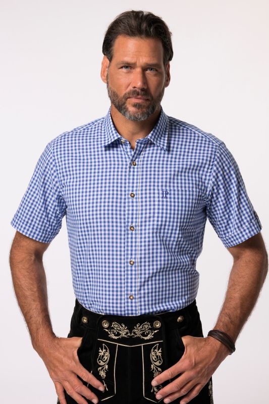 Short Sleeve Check Print Traditional Shirt