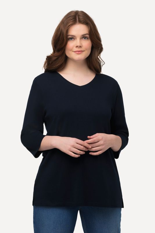 Eco Cotton Ribbed V-Neck Tee