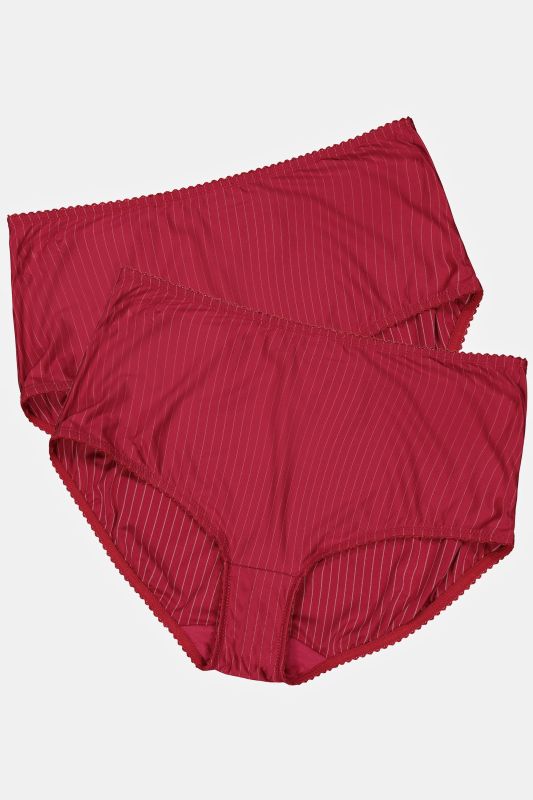 2 Pack of Stretch Microfiber Brief Panties - Pinstripe