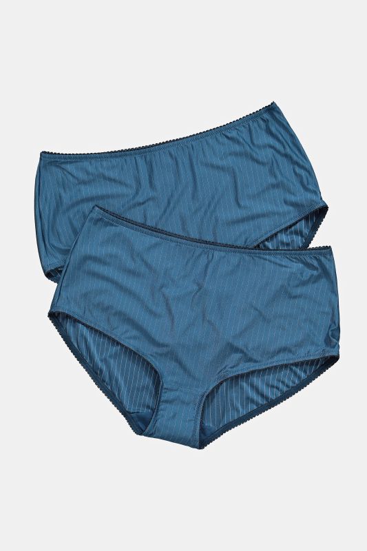 2 Pack of Stretch Microfiber Brief Panties - Pinstripe