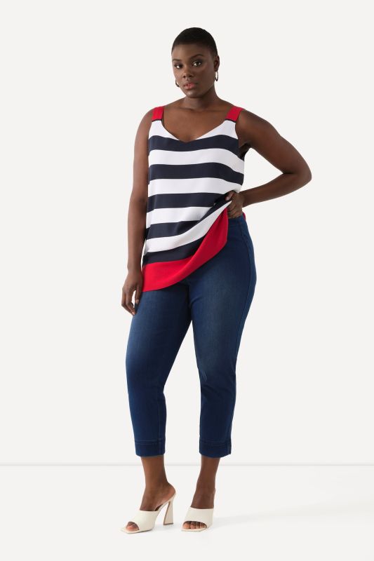 Denim Look Slim Leg Sienna Fit Stretch Knit Capri Leggings