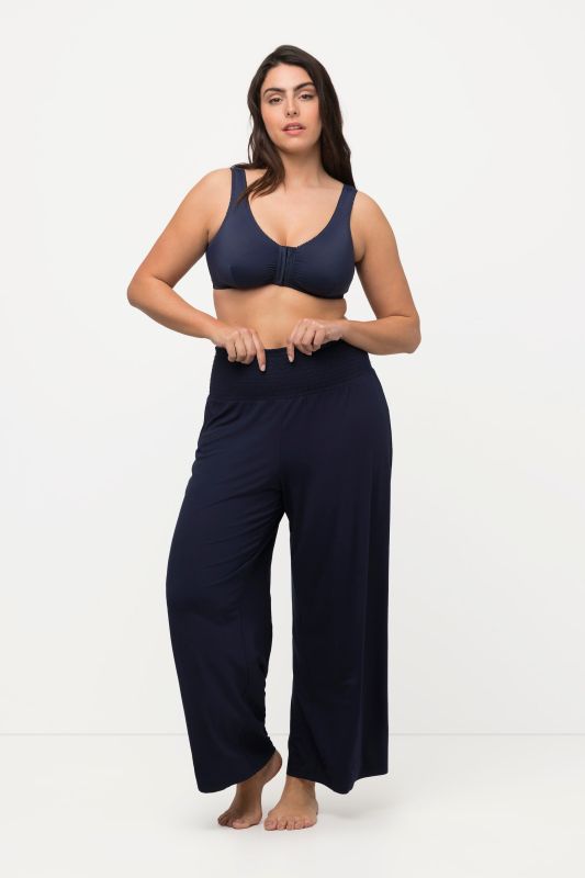 Wide Leg Smocked Waist Knit Pants