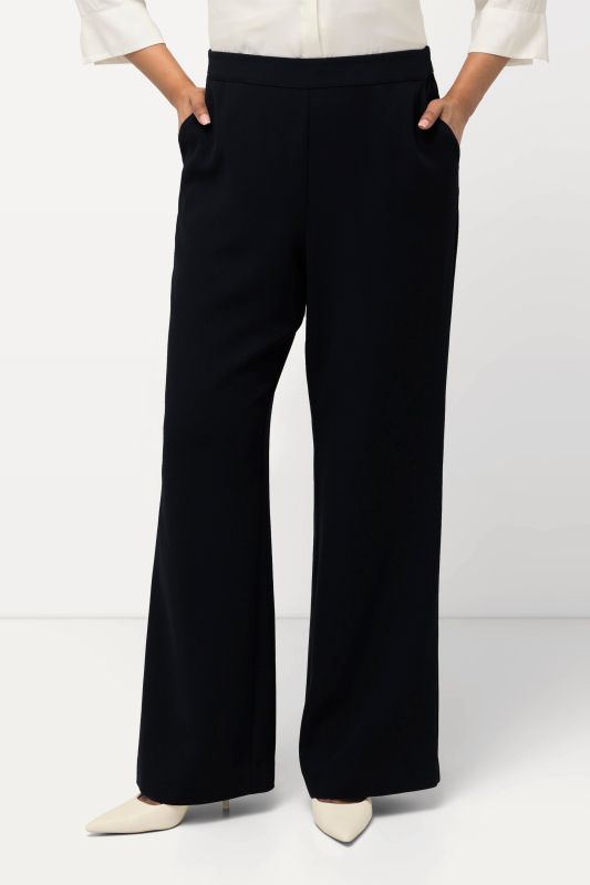 Triacetate Blend Wide Straight Leg Suit Pants