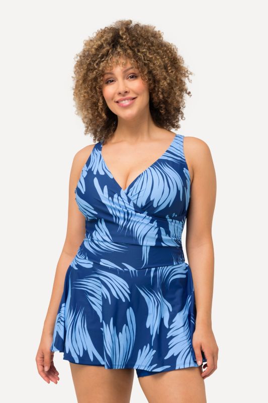 Brushstroke Skirted Short Swim Dress