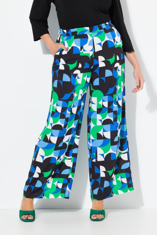 Graphic Print Elastic Waist Pants