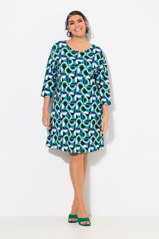 Graphic Print 3/4 Sleeve Dress