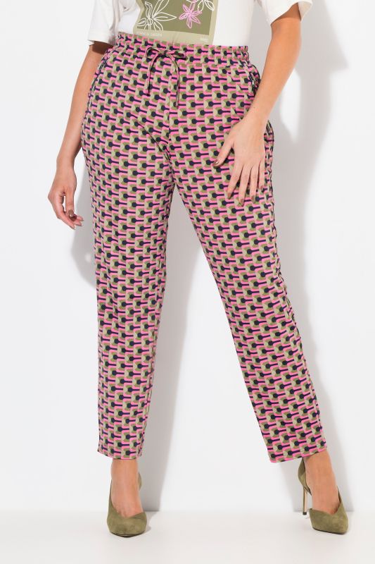 Graphic Print Elastic Waist Pants