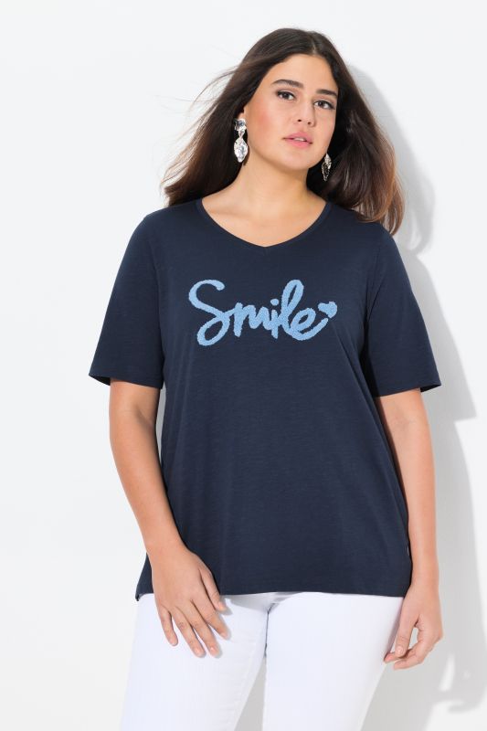 Тениска с надпис Smile