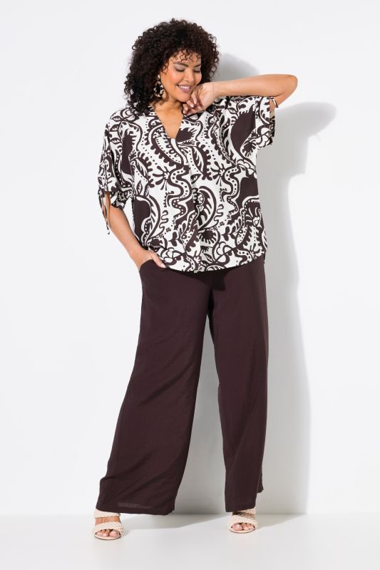 Textured Elastic Waist Pants