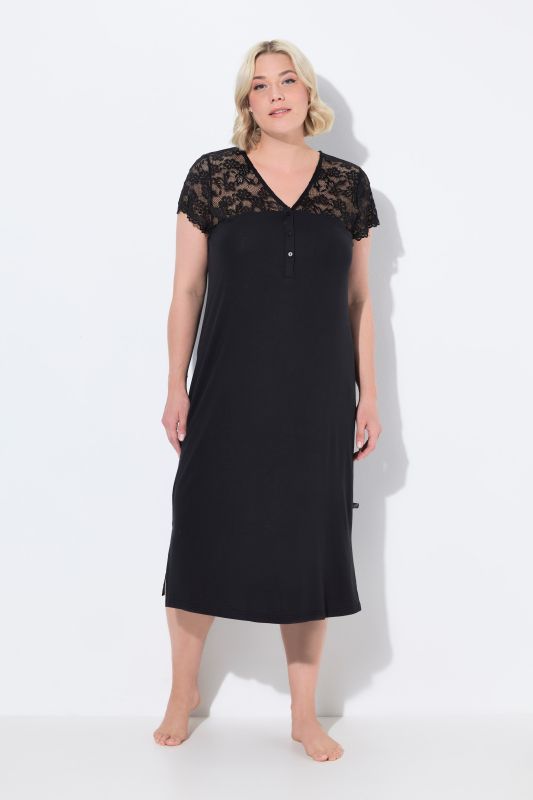 Lace Panel Cap Sleeve Nightgown