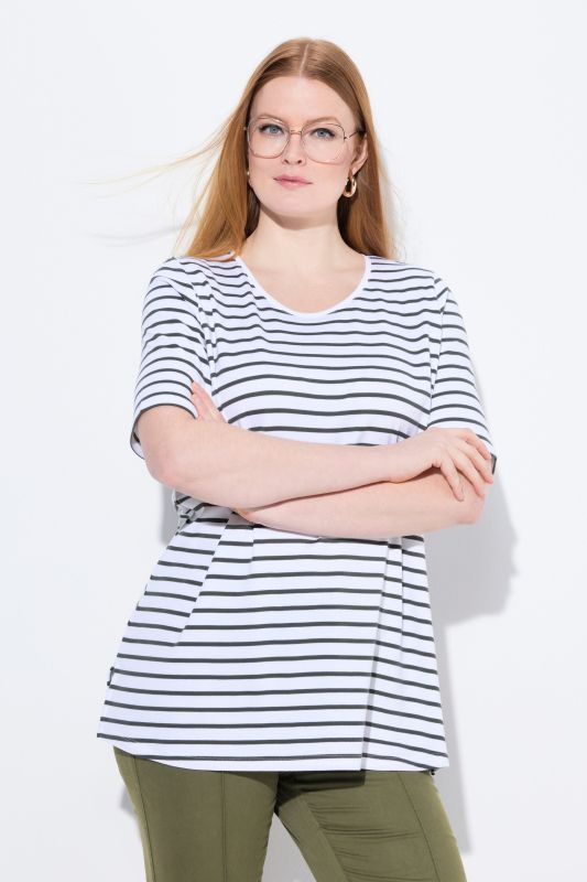 Striped Pima Cotton Short Sleeve Tee
