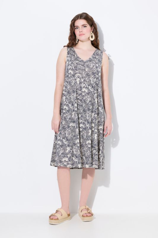 Eco Cotton Cloud Print Midi Dress