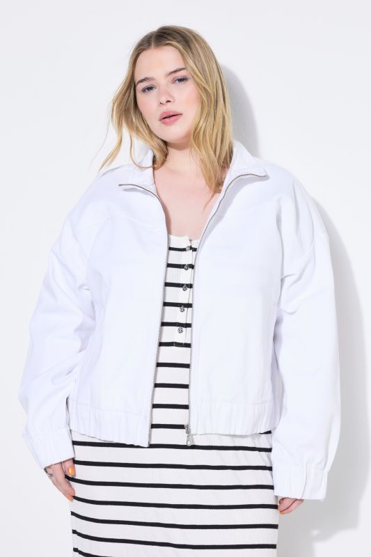 Elastic Hem Denim Jacket
