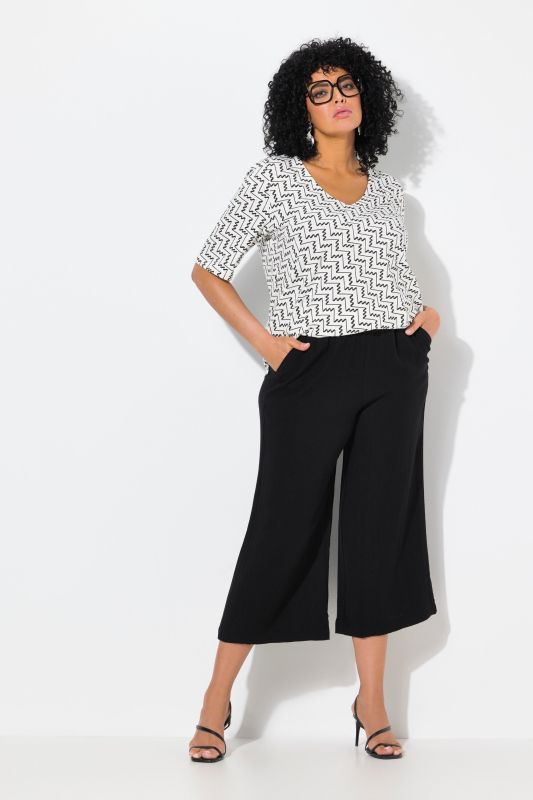 Wide Leg Elastic Waist Culotte