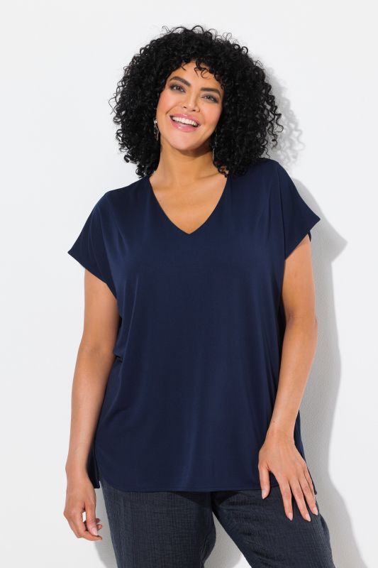 Cap Sleeve V-Neck Tee
