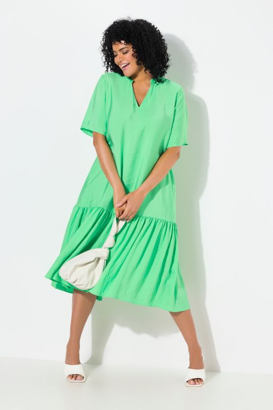 Flounce Panel Short Sleeve Dress