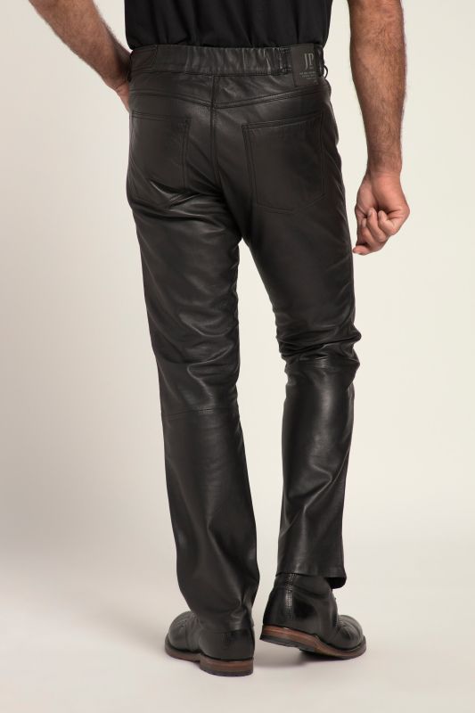 Leather trousers, leather, finest lamb nappa leather, regular fit, 5-pocket, up to 5 XL