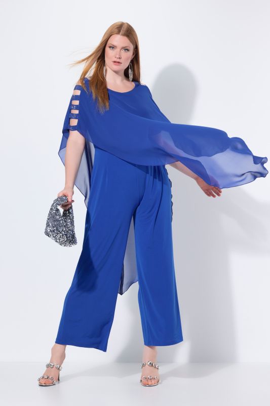 Layered Chiffon Wrap Jumpsuit