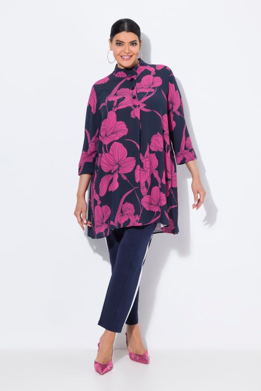 Floral 3/4 Sleeve Tunic Dress