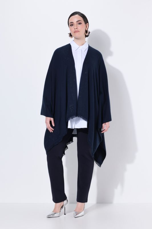 Пончо с бляскава плетка