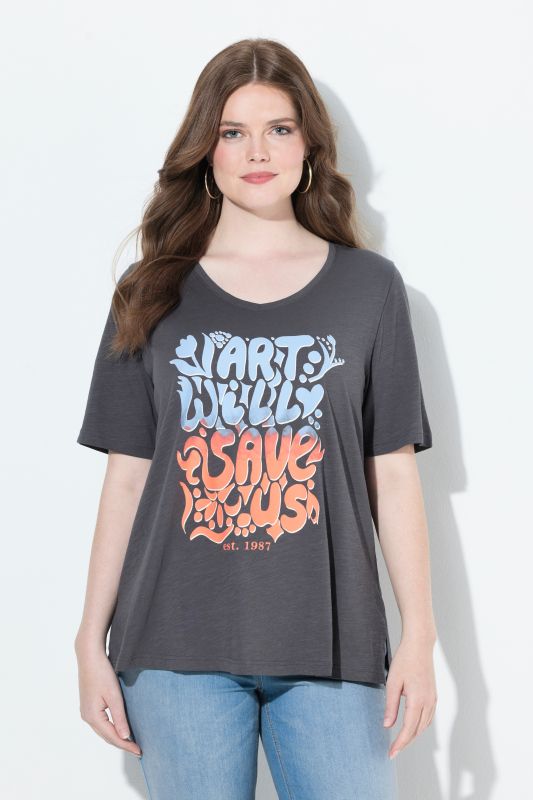 Тениска с контрастен надпис