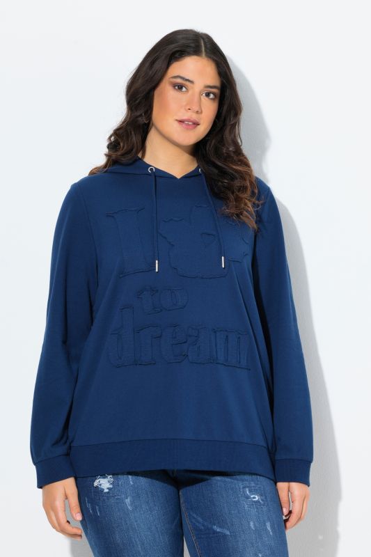Applique Lettering Hooded Sweatshirt