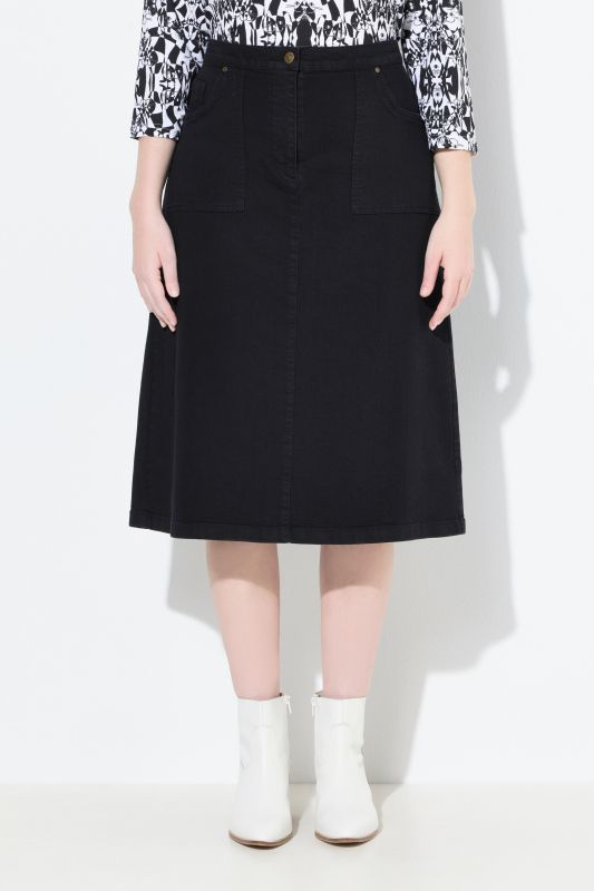 Stretch Fit Denim A-Line Skirt