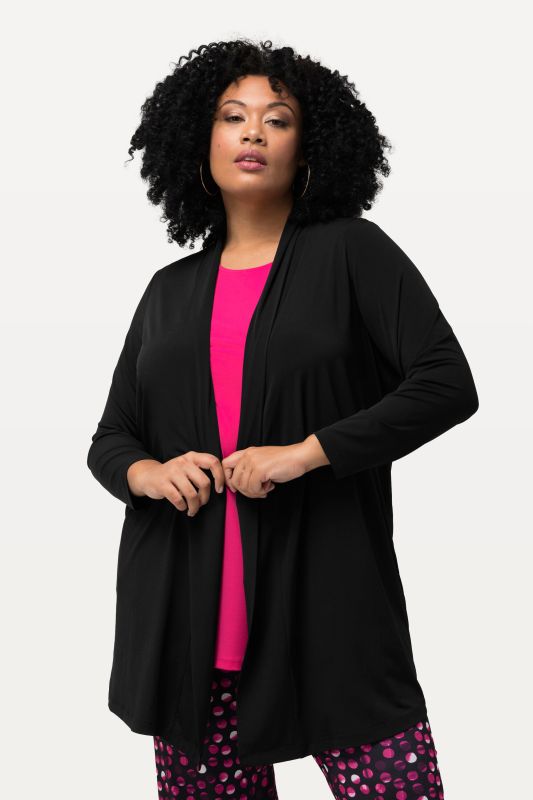 Matte Jersey Open Front Long Sleeve Jacket