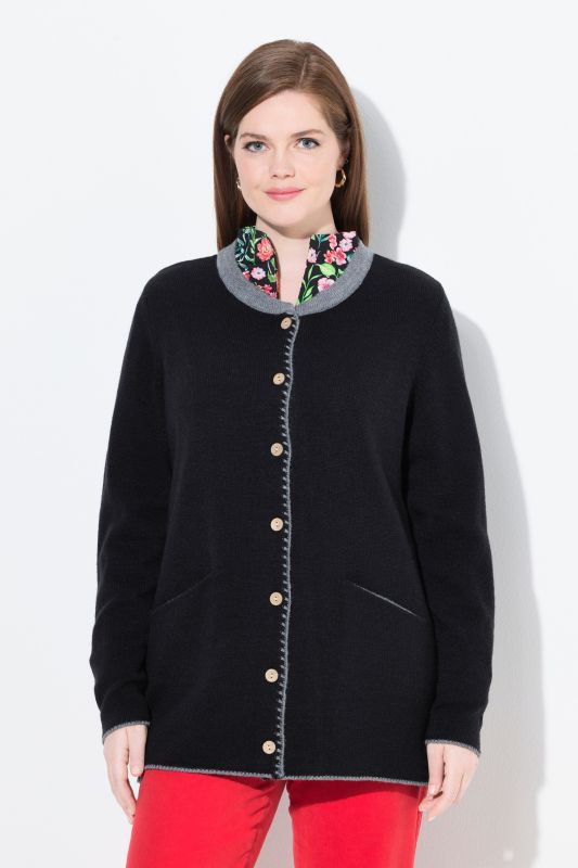 Traditional Button Front Long Sleeve Cardigan