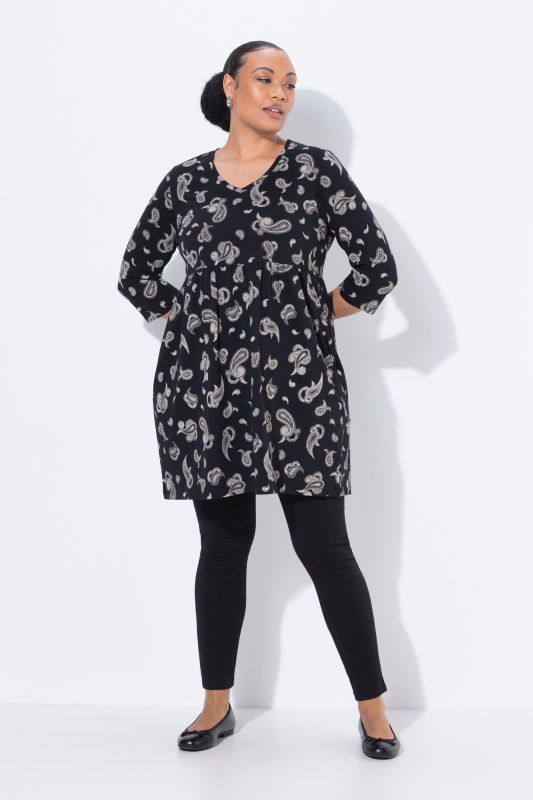 Paisley Print Empire Knit A-Line Tunic