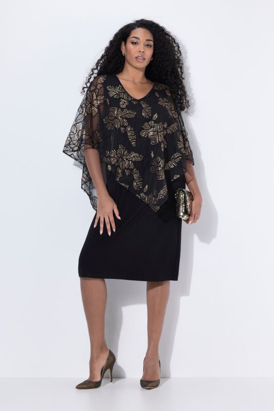 Sequined Layered Chiffon Dress