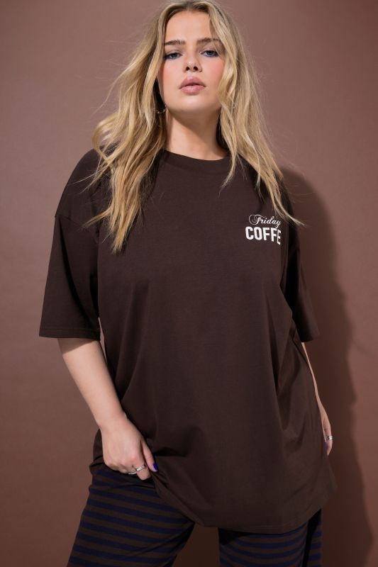 Тениска с графичен принт на кафе