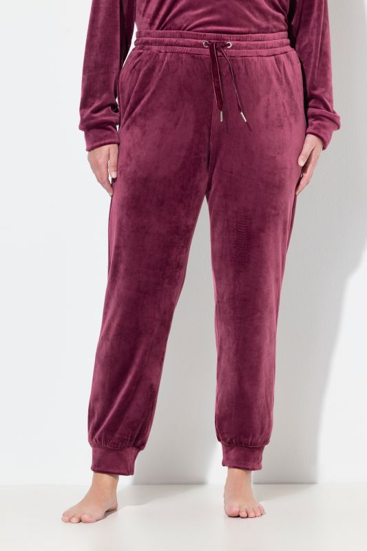Velour Drawstring Elastic Waist Stretch Lounge Pants