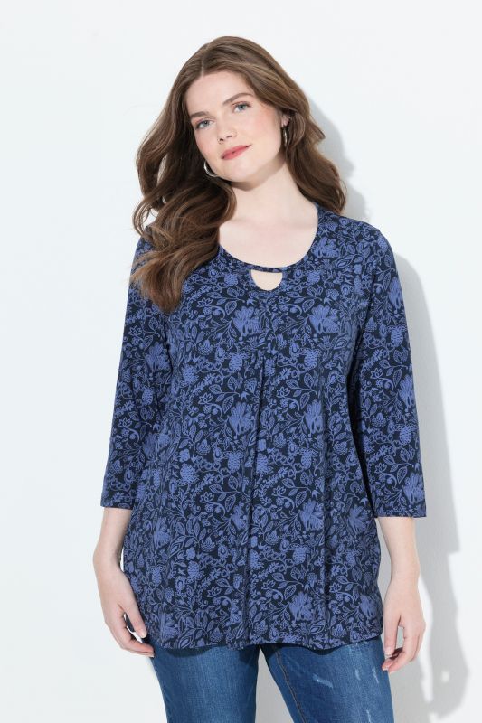 Тениска с флорален пейзли принт