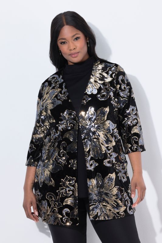 Floral Sequined Velvet Jacket
