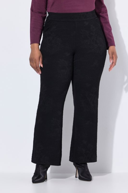 Floral Textured Comfort Waist Pants