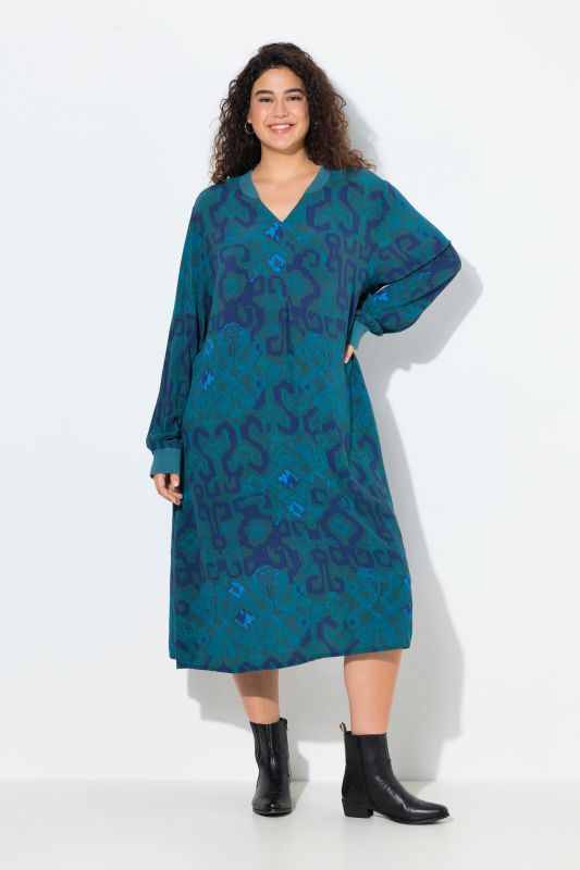 Ikat-Inspired Printed Dress