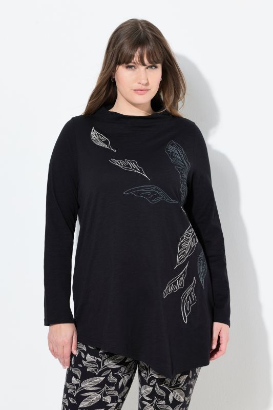 Eco Cotton Leaf Embroidered Knit Tunic