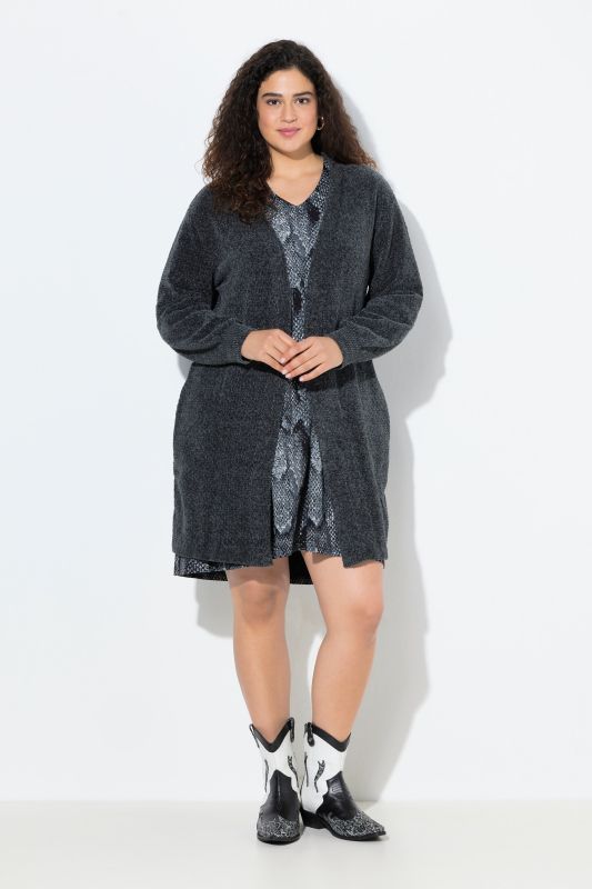 Oversized Chenille Open Shape Cardigan