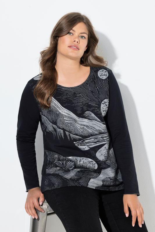 Тениска с метален принт