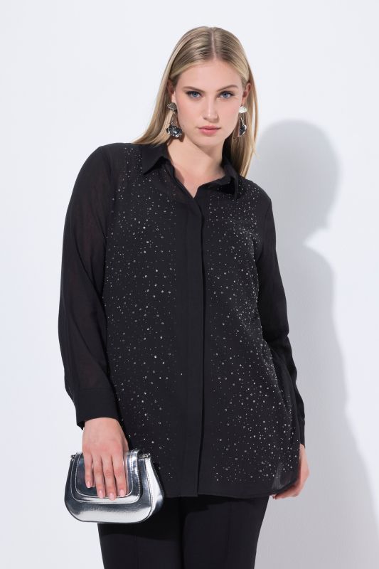 Риза с бляскави камъчета