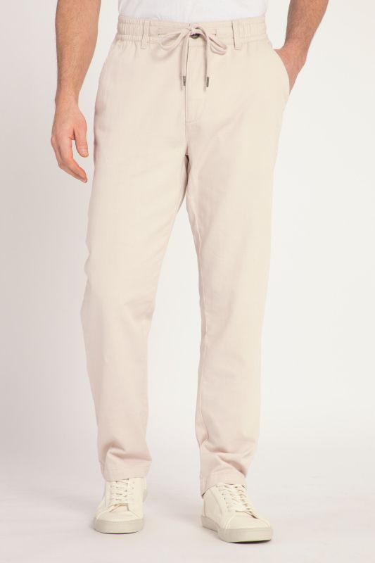 Linen-effect trousers