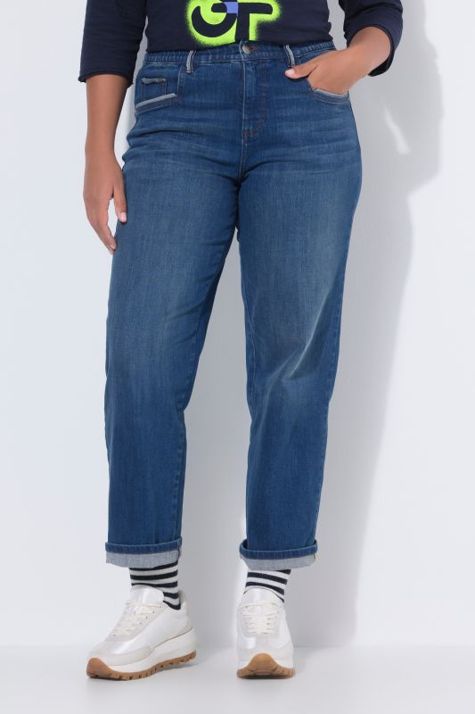 Dark Wash Stretch Fit Wide Leg Jeans