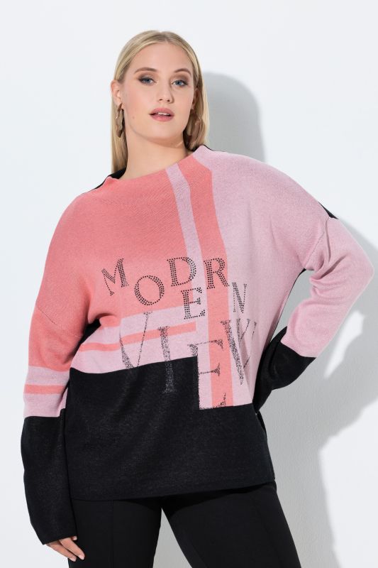 Rhinestone Colorblock Sweater